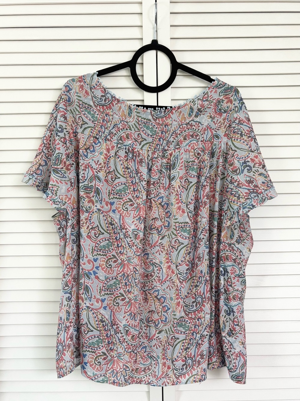 Zac & Rachel Women’s Paisley Flutter-Sleeve Top, Size: 3X, NWOT - Picture 2 of 6